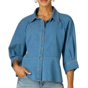 nordstrom, Wit & Wisdom Peplum Denim Shirt