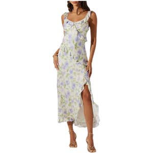 ASTR The Label Rosalina Floral Side Slit Dress 