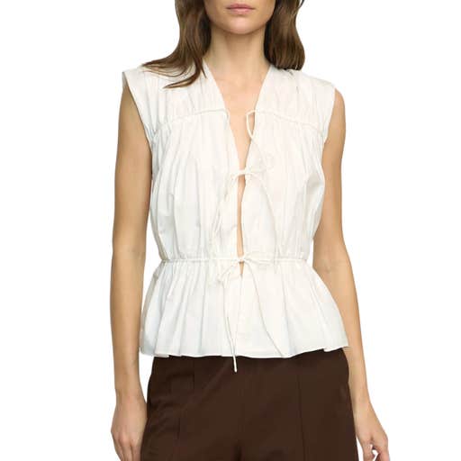 modern citizen, Modern Citizen Neha Tie-Front Organic Cotton Blouse