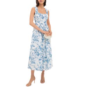 Hyacinth House Dusty Blue Floral Maizie Maxi Dress