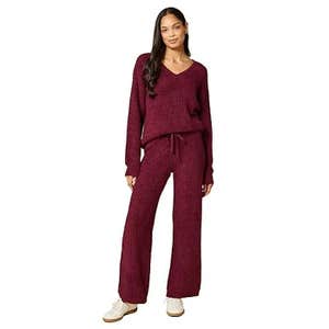 Softies Waffle Marshmallow V-Neck Lounge Set