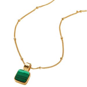 Lucy Williams Square Malachite Necklace