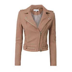 intermixonline.com, Iro Luiga Pink Cropped Leather Jacket