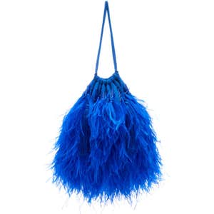 modaoperandi.com, Attico Feather-Embellished Cotton Pouch