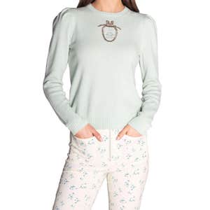 Le Lion Puff Sleeve Petite Crew with Vintage Bow Heraldry