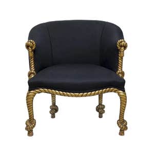 Paloma & Co Vintage Napoleon III Tub Chair With Rope And Tassel Detail