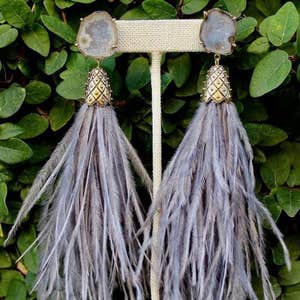 susanstandeffer.com, Susan Standeffer Ecru Feather Earrings