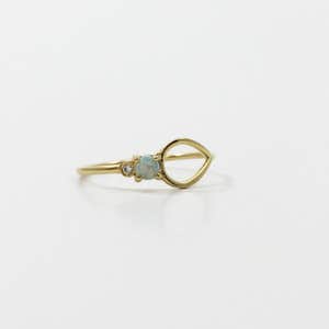 localeclectic.com, Local Eclectic Opal & Diamond Droplet Ring