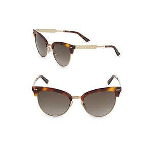 saksoff5th.com, Gucci Havana 55MM Cat's Eye Sunglasses