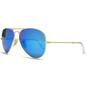 glasses.com, RayBan Aviator in Blue Mirror
