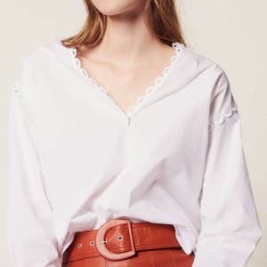 Sandro Long-Sleeved Cotton Top