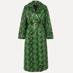 net-a-porter.com, Stand Studio Pernille Teisbaek Shelby Snake-Effect Faux Leather Trench Coat