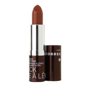 Korres Mango Butter Lipstick in Cinnamon.