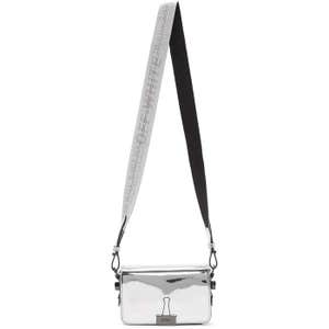 ssense.com, Off-White Silver Mirror Mini Flap Bag