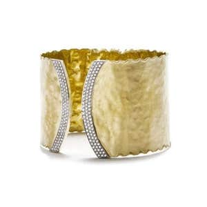 Jordan Alexander Jewelry Gold Hammered Cuff