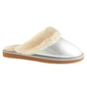 jcrew.com, J.Crew Metallic Shearling Scuffs