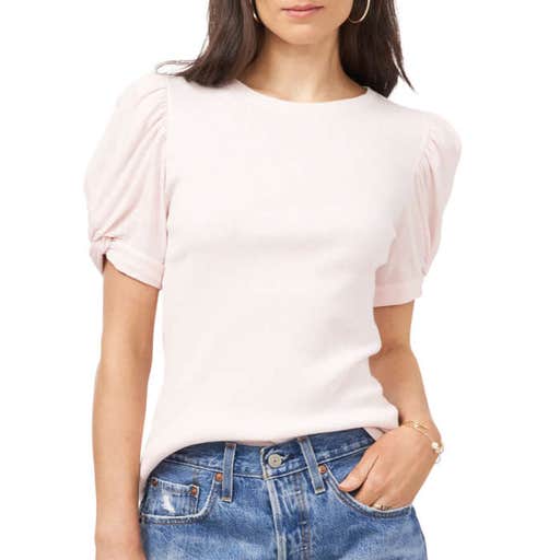 nordstrom.com, 1.State Puff Sleeve Rib Knit T-Shirt
