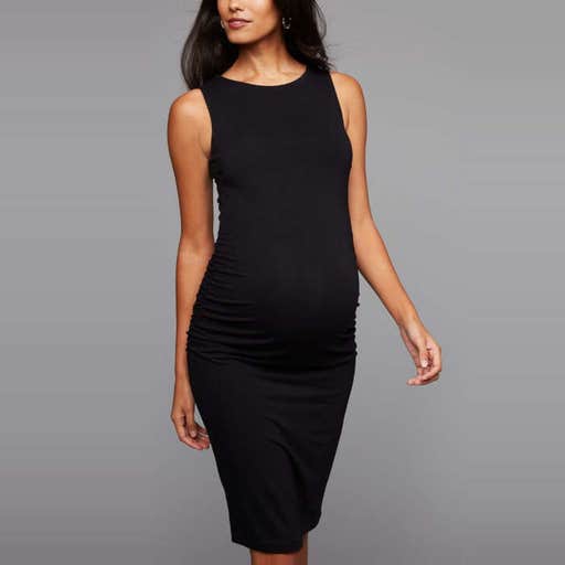 apeainthepod.com, A Pea in the Pod Back Interest Ruched Maternity Dress
