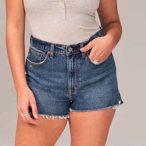abercrombie.com, Abercrombie & Fitch Curve Love High Rise Mom Shorts