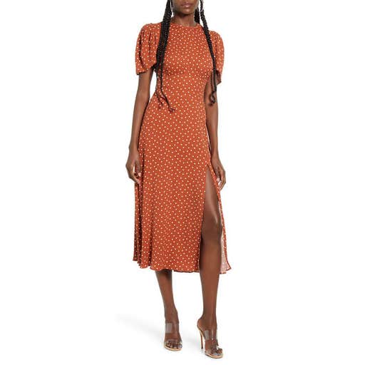 nordstrom.com, AFRM Jamie Polka Dot Open Back Short Sleeve Dress