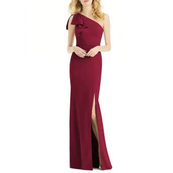 After Six Bow One-Shoulder Gown