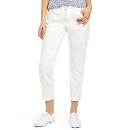 nordstrom.com, AG The Ex-Boyfriend Crop Slim Jeans In 1 Year Tonal White
