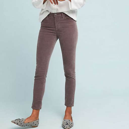 anthropologie.com, AG The Stevie Mid-Rise Velvet Skinny Ankle Jeans