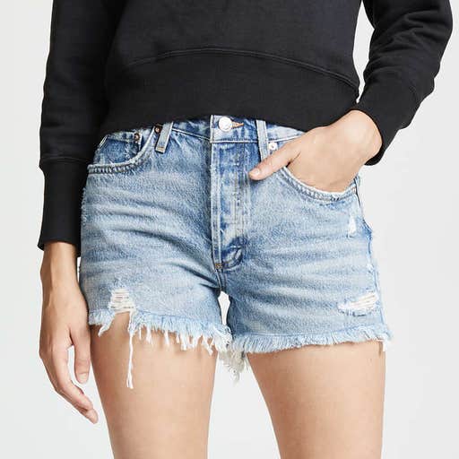 shopbop.com, AGOLDE Parker Distressed Denim Shorts