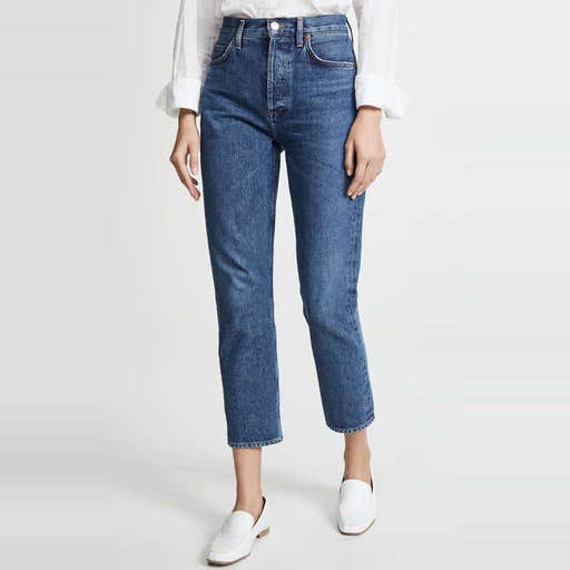 shopbop.com, AGOLDE Riley High Rise Straight Crop Jeans