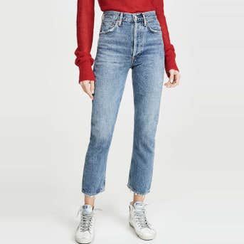 Agolde Riley High Rise Straight Crop Jeans