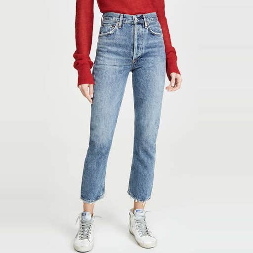 shopbop.com, AGOLDE Riley High Rise Straight Crop Jeans