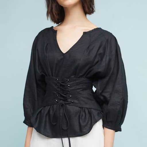 anthropologie.com, Akemi + Kin Corset Balloon Blouse