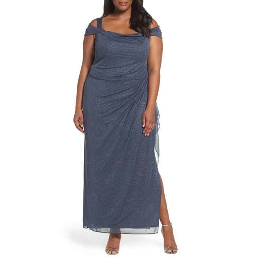 nordstrom.com, Alex Evenings Cold Shoulder Sheath Gown