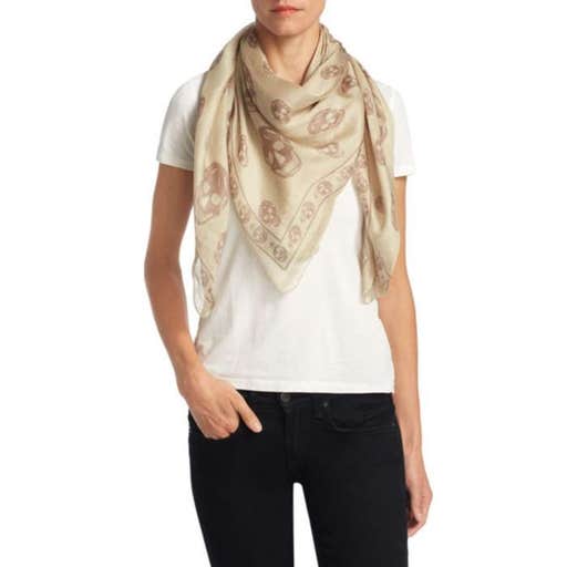 saksfifthavenue.com, Alexander McQueen Classic Skull Silk Chiffon Scarf