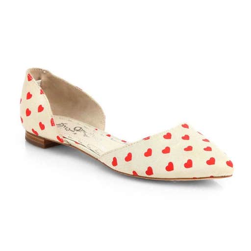 saksfifthavenue.com, Alice + Olivia Hilary Heart-Print Canvas D'Orsay Flats
