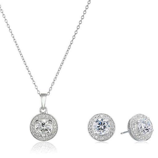 amazon.com, Amazon Collection Necklace And Stud Earrings Jewelry Set
