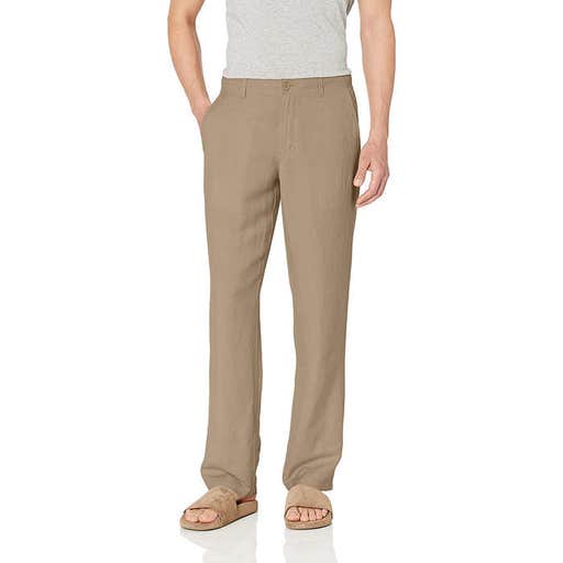 amazon.com, Amazon Essentials Classic-Fit Flat-Front Linen Pant