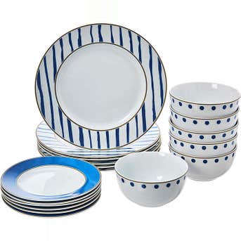 AmazonBasics 18-Piece Kitchen Dinnerware Set