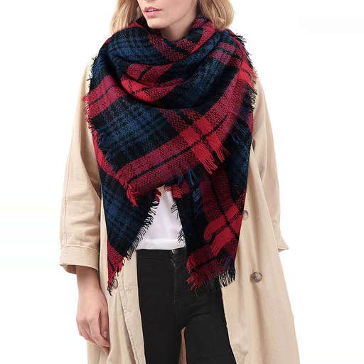 amazon.com, American Trends Classic Tassel Plaid Scarf