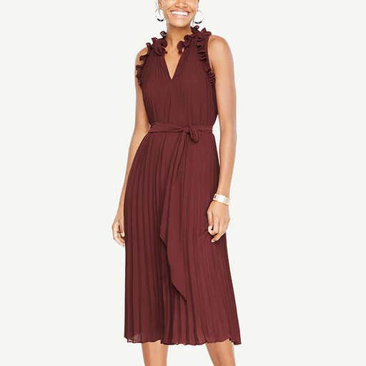 anntaylor.com, Ann Taylor Pleated Flutter Dress