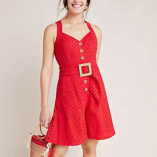 anthropologie.com, Anthropologie Belted Eyelet Romper