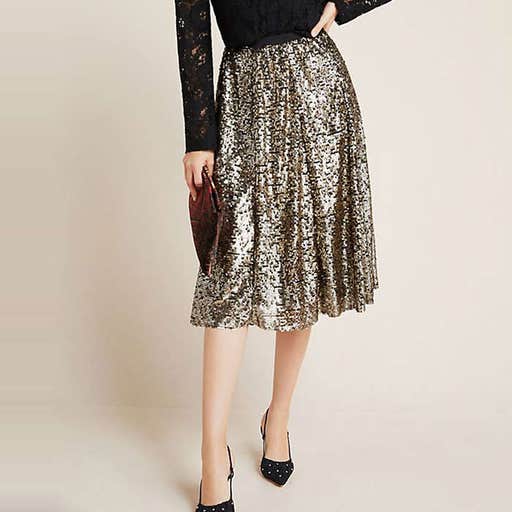 anthropologie.com, Anthropologie Orleans Sequined Midi Skirt