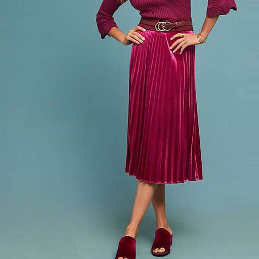 anthropologie.com, Anthropologie Pleated Velvet Skirt