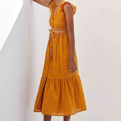 anthropologie.com, Anthropologie Smocked Ruffle Maxi Dress