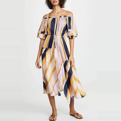 shopbop.com, Apiece Apart Sandrine Cotton & Silk Off the Shoulder Dress