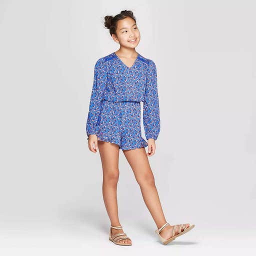 target.com, Art Class Floral Long Sleeve Romper