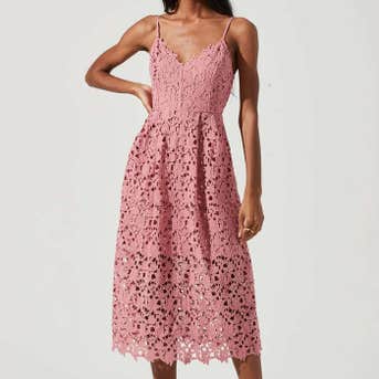 ASTR The Label Lace A Line Midi Dress