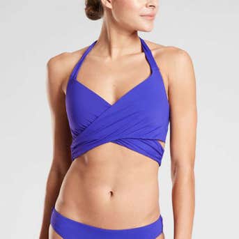 Athleta Bra Cup Wrap Halter Bikini Top