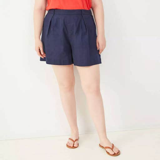target.com, Ava & Viv Plus Size Striped Linen Shorts
