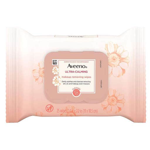 amazon.com, Aveeno Ultra-Calming Cleansing Oil-Free Makeup Removing Wipes